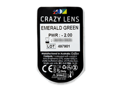 CRAZY LENS - Emerald Green - power (2 daily coloured lenses)