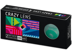 CRAZY LENS - Emerald Green - power (2 daily coloured lenses)