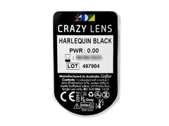 CRAZY LENS - Harlequin Black - plano (2 daily coloured lenses)