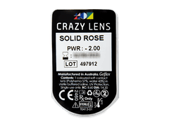 CRAZY LENS - Solid Rose - power (2 daily coloured lenses)