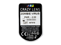 CRAZY LENS - Zombie Virus - power (2 daily coloured lenses)