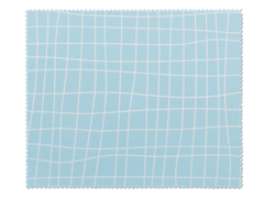Cleaning cloth for glasses - light blue grid