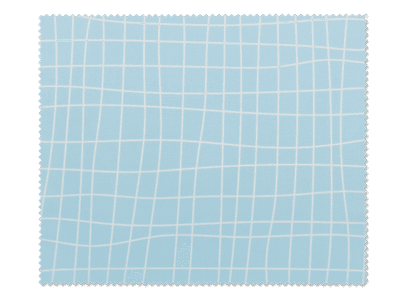 Cleaning cloth for glasses - light blue grid 