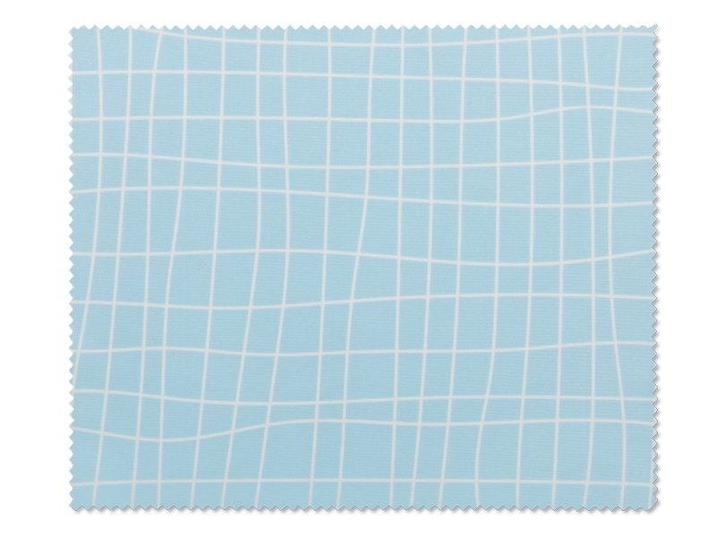 Cleaning cloth for glasses - light blue grid 