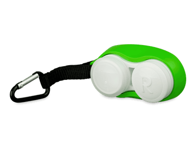 Lens case with carbiner - green 