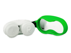 Lens case with carbiner - green 