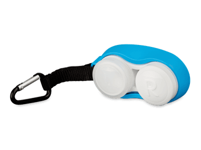 Lens case with carbiner - blue 