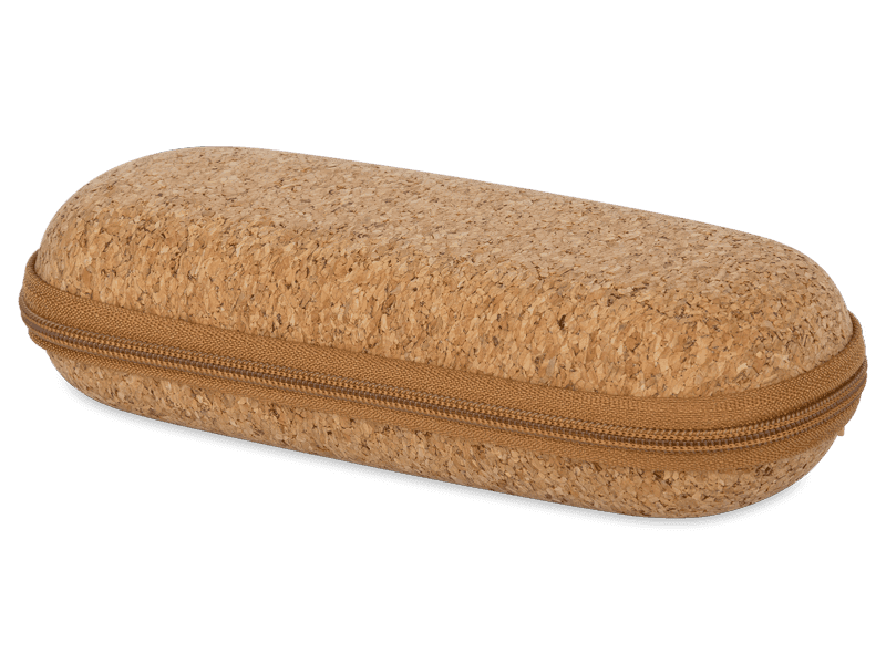 Zip-up cork case for glasses 