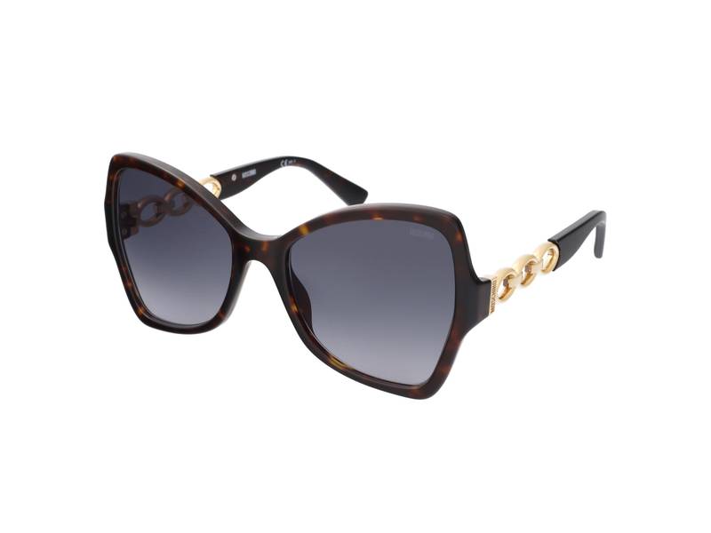 Moschino MOS099/S 0086 9O Sunglasses Havana Butterfly Frame, Grey Lenses Moschino MOS099/S 086/9O Butterfly Dark Havana Sunglasses  main image 2