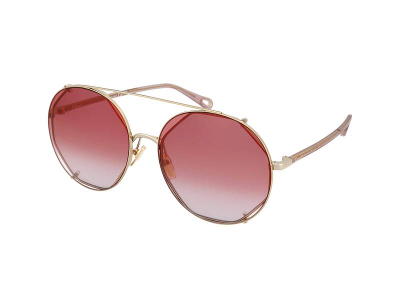 Chloé CH0041S Clip-On Sunglasses Eyeglasses Gold Pink Gradient Chloe Demi CH0041S 001 Gold Interchangeable Clip-On  main image 3