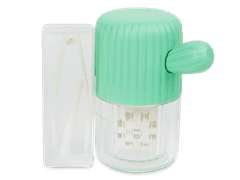 Rotating case for contact lenses – green cactus