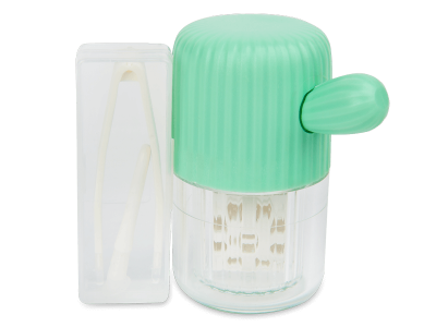 Rotating case for contact lenses – green cactus 