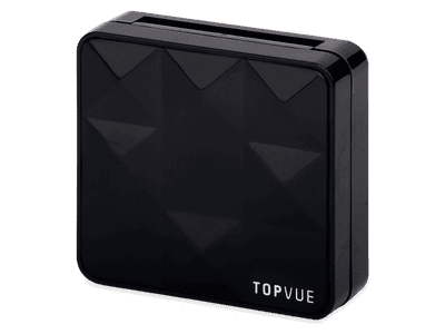 Lens Case with mirror TopVue - pyramid pattern