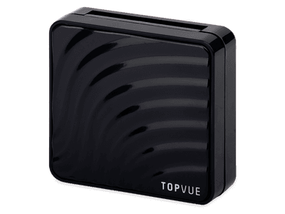Lens Case with mirror TopVue - wave pattern