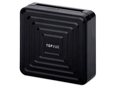Lens Case with mirror TopVue - square pattern