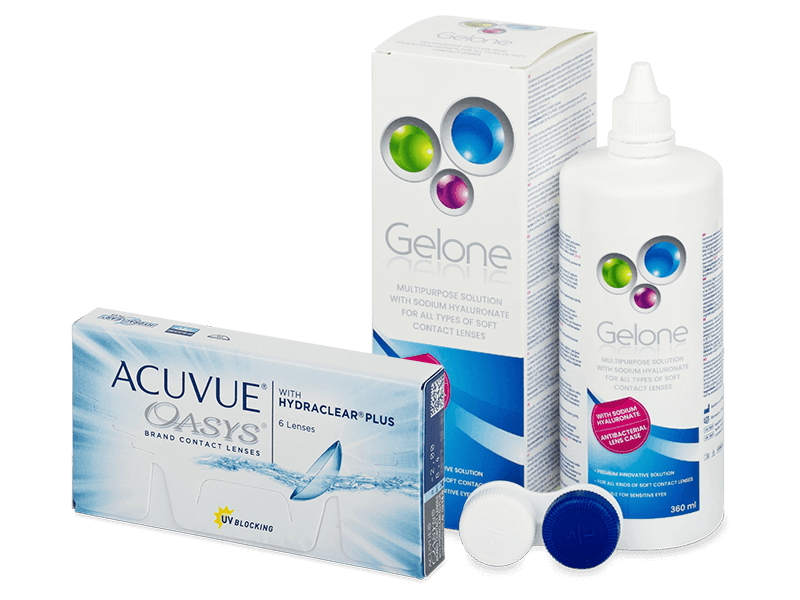 Acuvue Oasys (6 lenses) + Gelone Solution 360 ml
