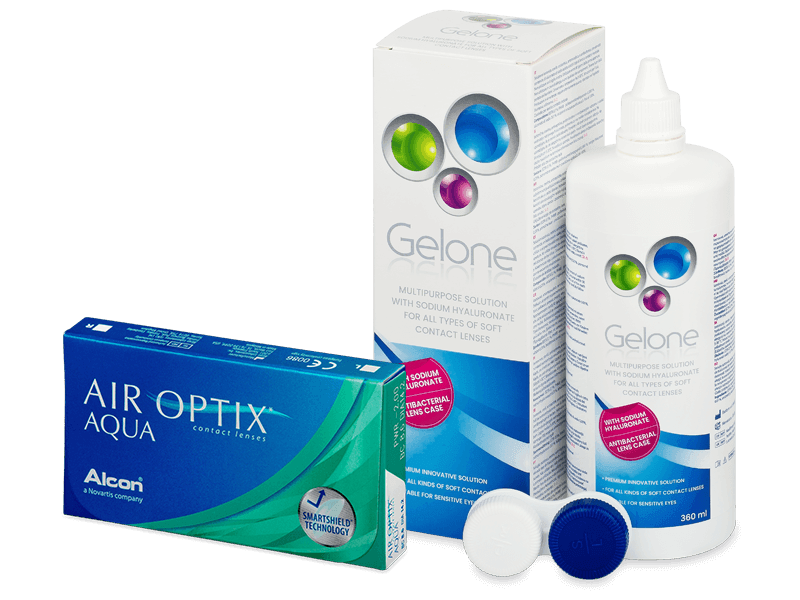 Air Optix Aqua (6 lenses) + Gelone Solution 360 ml