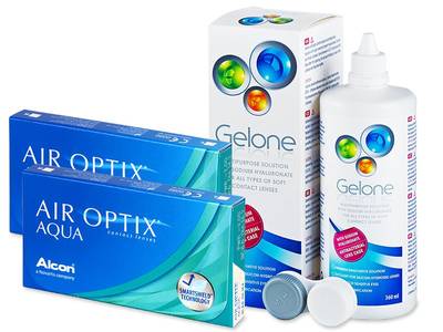 Air Optix Aqua (2x3 lenses) + Gelone Solution 360 ml