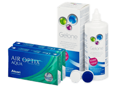 Air Optix Aqua (2x3 lenses) + Gelone Solution 360 ml