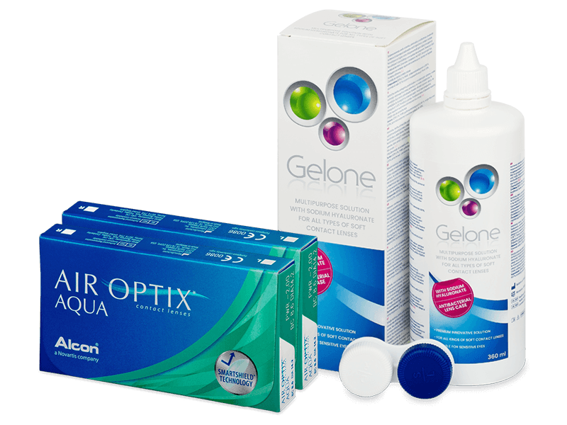 Air Optix Aqua (2x3 lenses) + Gelone Solution 360 ml
