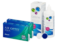 Air Optix Aqua (2x3 lenses) + Gelone Solution 360 ml