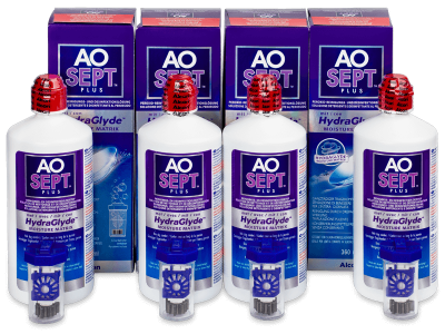 AO SEPT PLUS HydraGlyde Solution 4 x 360 ml 